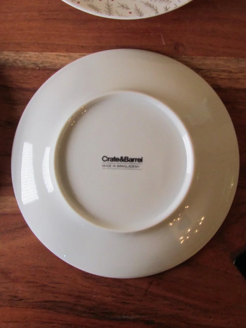 Crate & Barrel Christmas Holiday Appetizer Plates Set of 4 Evergreen (W6627)